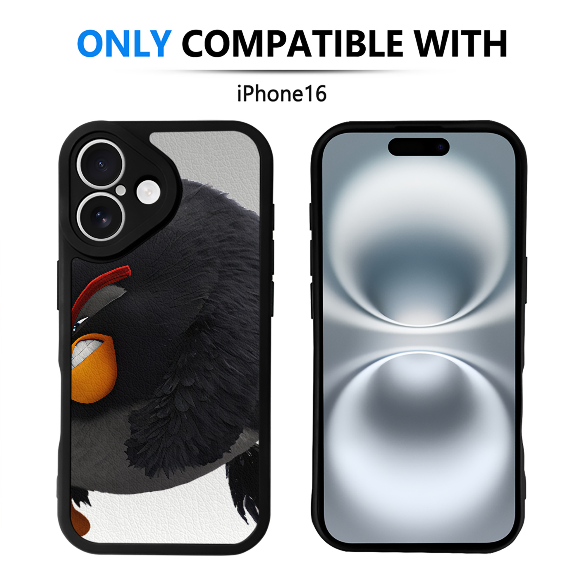 （画像用） Angry Birds アングリーバード 【iPhone 16シリーズ対応】シリコンスマホケース（レザー調） 材質：シリコン